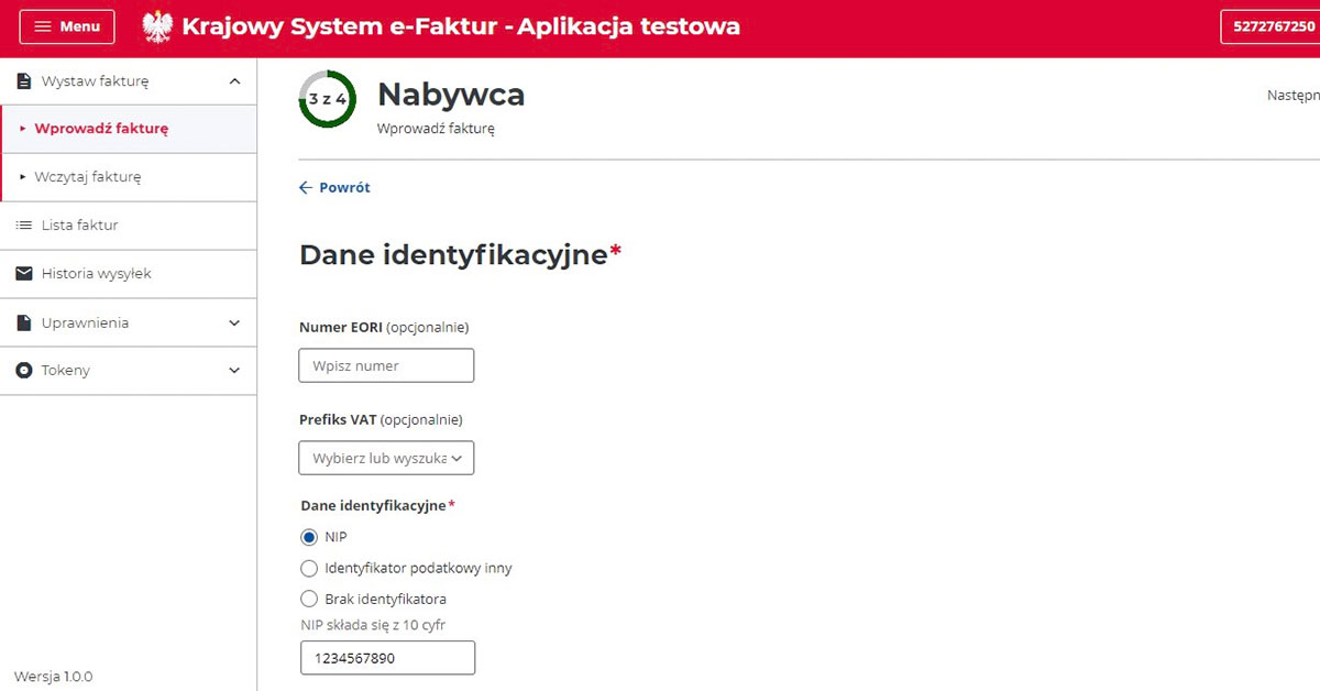 Faktura ustrukturyzowana - KSeF- dane nabywcy